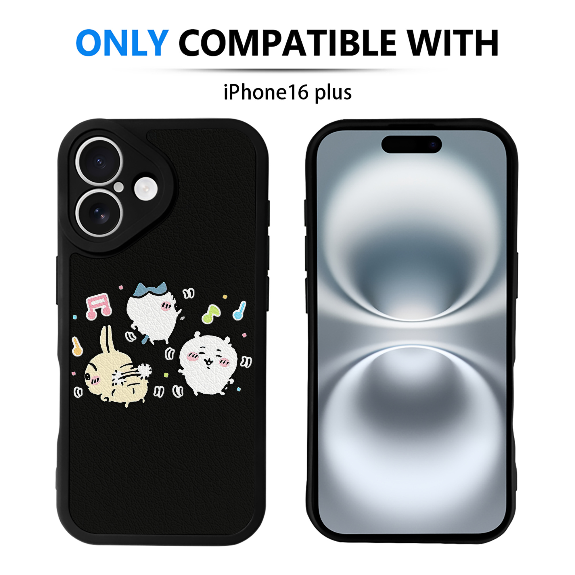 （画像用） ちいかわ うさぎ Chii-kawa usagi 【iPhone 16シリーズ対応】シリコンスマホケース（レザー調） 材質：シリコン